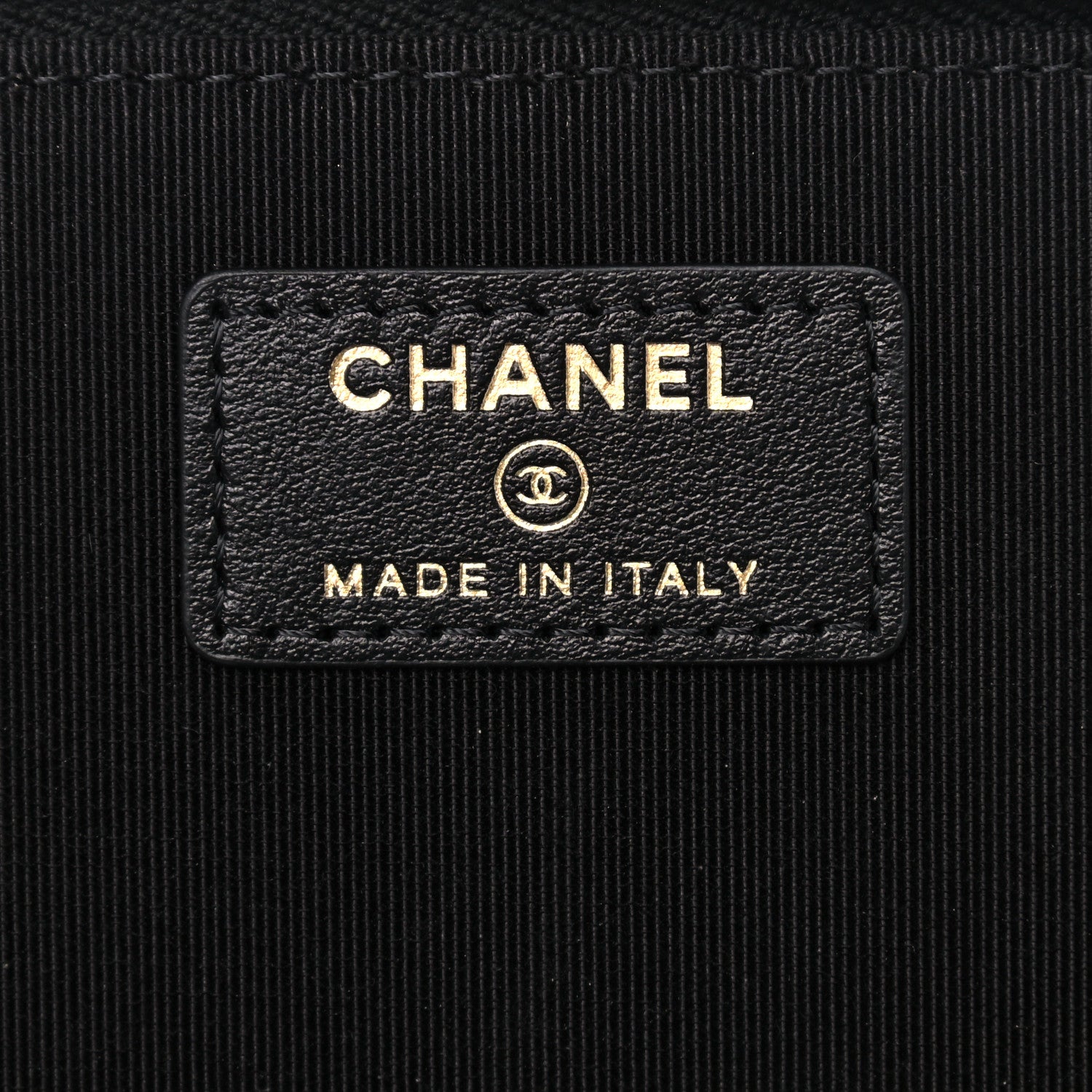 Chanel Lambskin Camellia Embossed Small Vanity Case With Chain Black 6 of 10