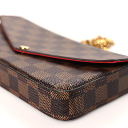 Louis Vuitton Damier Ebene Pochette Felicie Chain Wallet 9 of 9