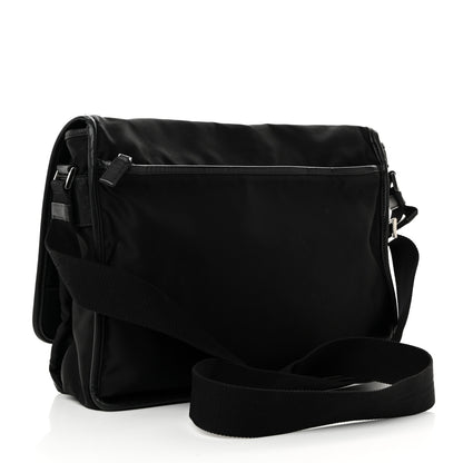 Prada Tessuto Nylon Saffiano Logo Messenger Bag Black 3 of 9