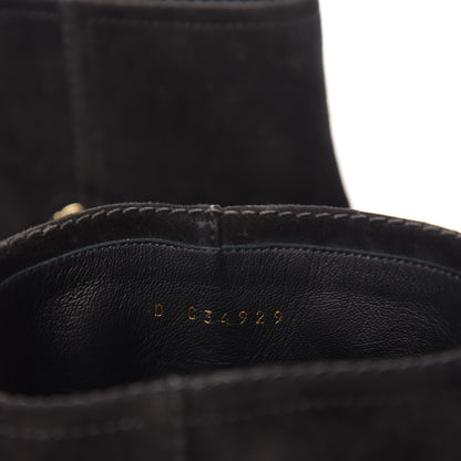 Chanel Suede Calfskin Chain CC Short Boots 38.5 Black 10 of 12