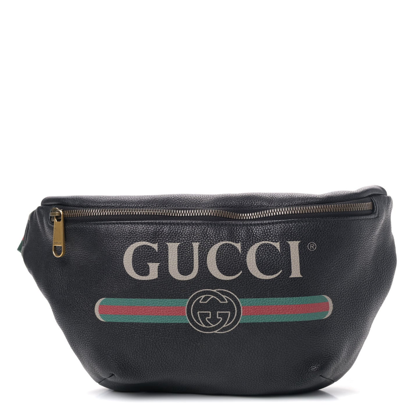 Grained Calfskin Logo Belt Bag Black