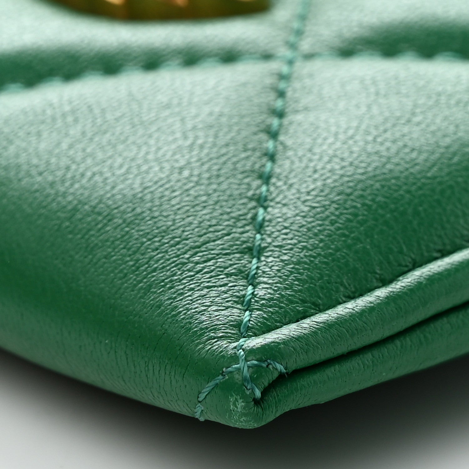 Chanel Lambskin Quilted Chanel 19 Card Holder Green 10 of 11