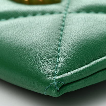 Chanel Lambskin Quilted Chanel 19 Card Holder Green 10 of 11