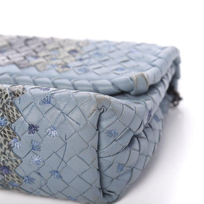 Bottega Veneta Nappa Ayers Embroidered Intrecciato Baby Olimpia Shoulder Bag Arctic 10 of 17