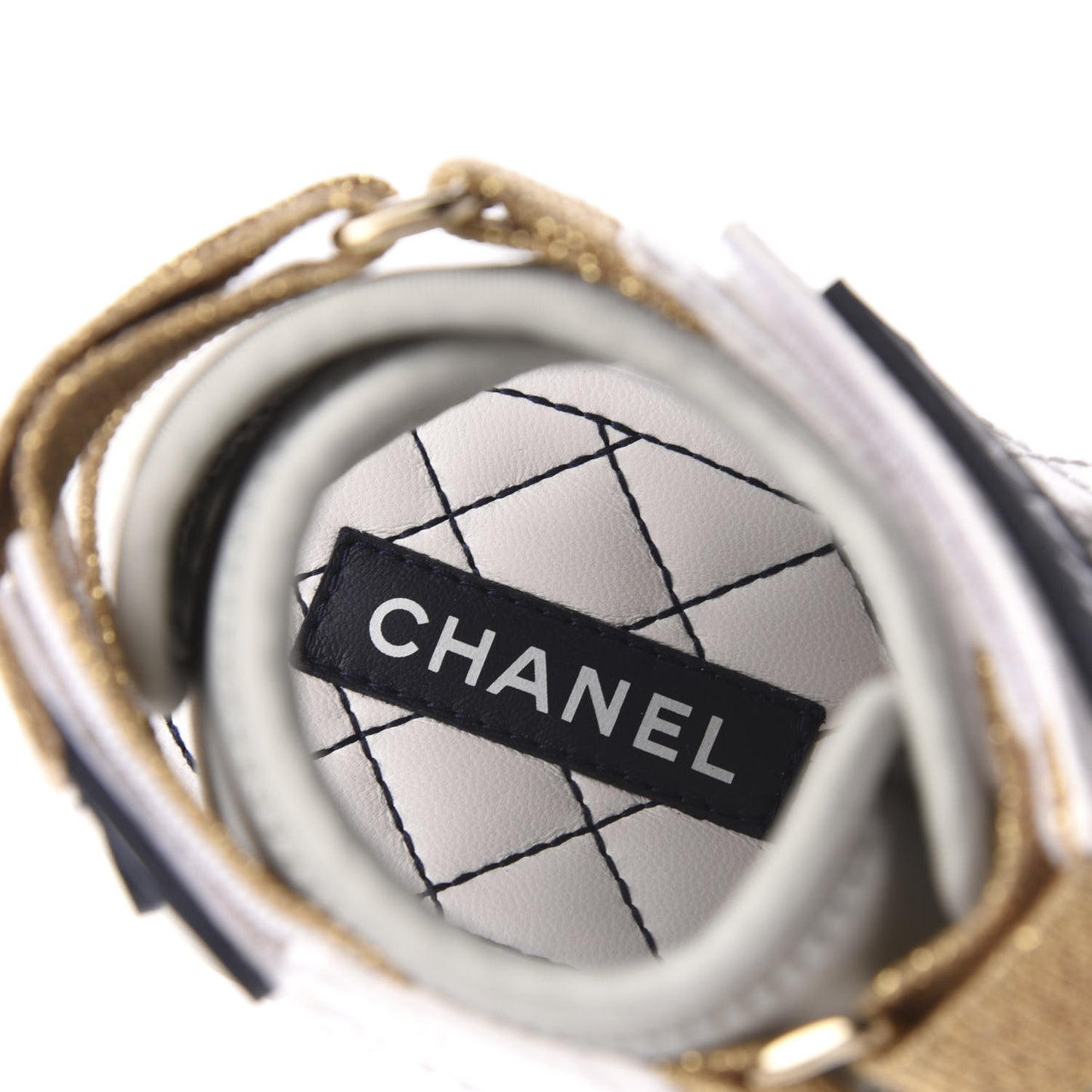 Goatskin Fabric Gladiator Sandals 36 White Light Grey Navy Blue