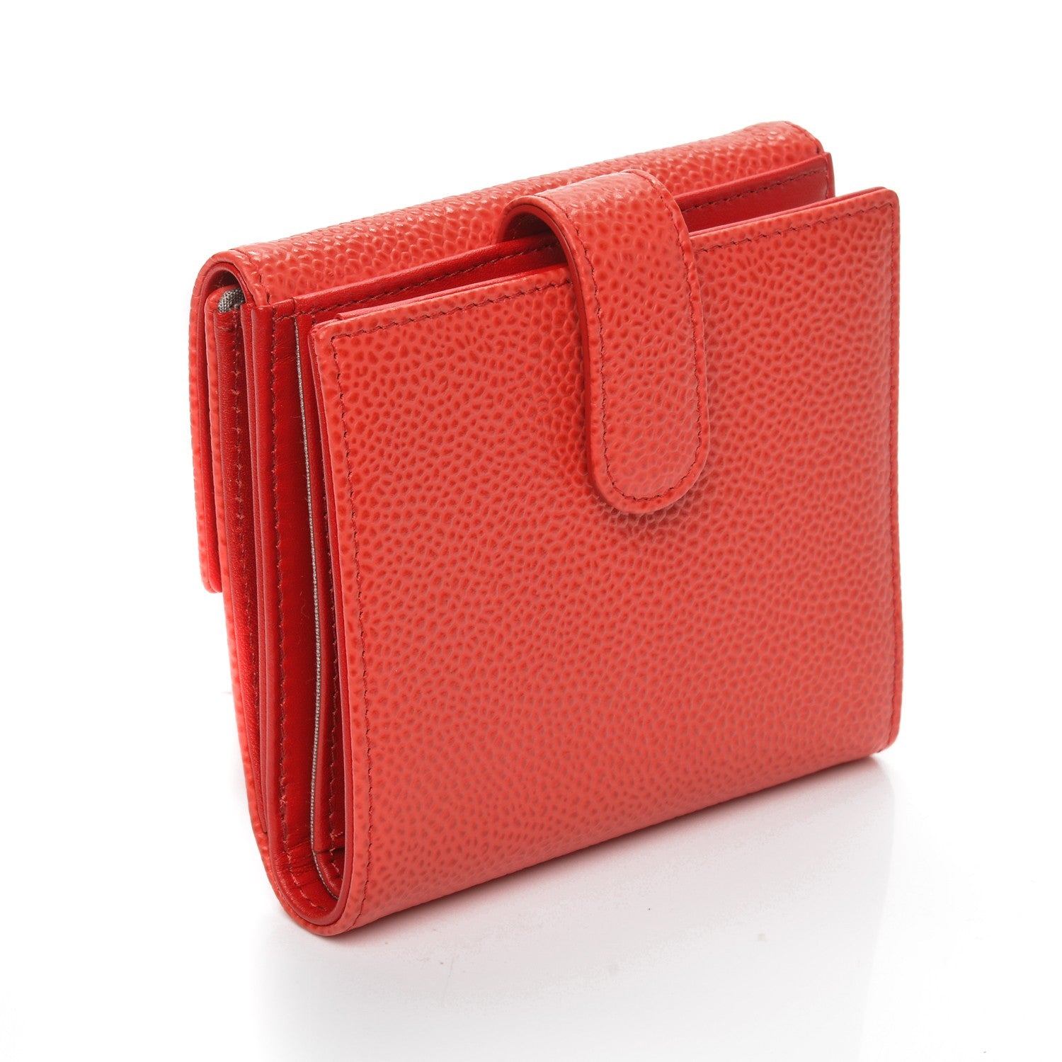 Chanel Caviar Timeless CC Compact French Wallet Red 3 of 8