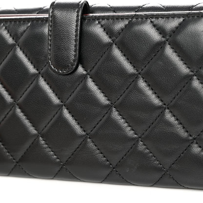 Chanel Lambskin Quilted Long Flap Wallet Black 9 of 12