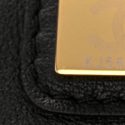 Chanel Calfskin Stitched Curved Chain Hobo Black 7 of 10