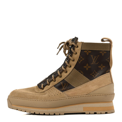 Louis Vuitton Suede Monogram Harlem Mens Ankle Boots 7 Sand 1 of 7