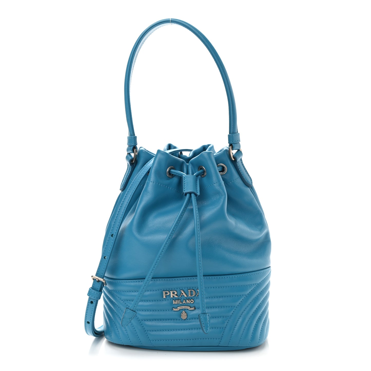 Soft Calfskin Impunture Diagramme Bucket Bag