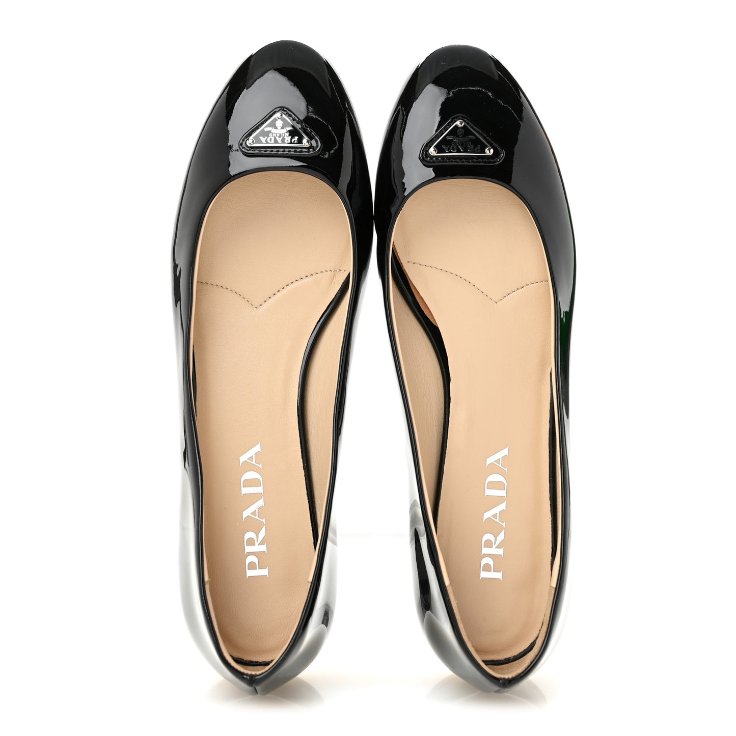 Patent Triangle Ballerina Flats 37 Black