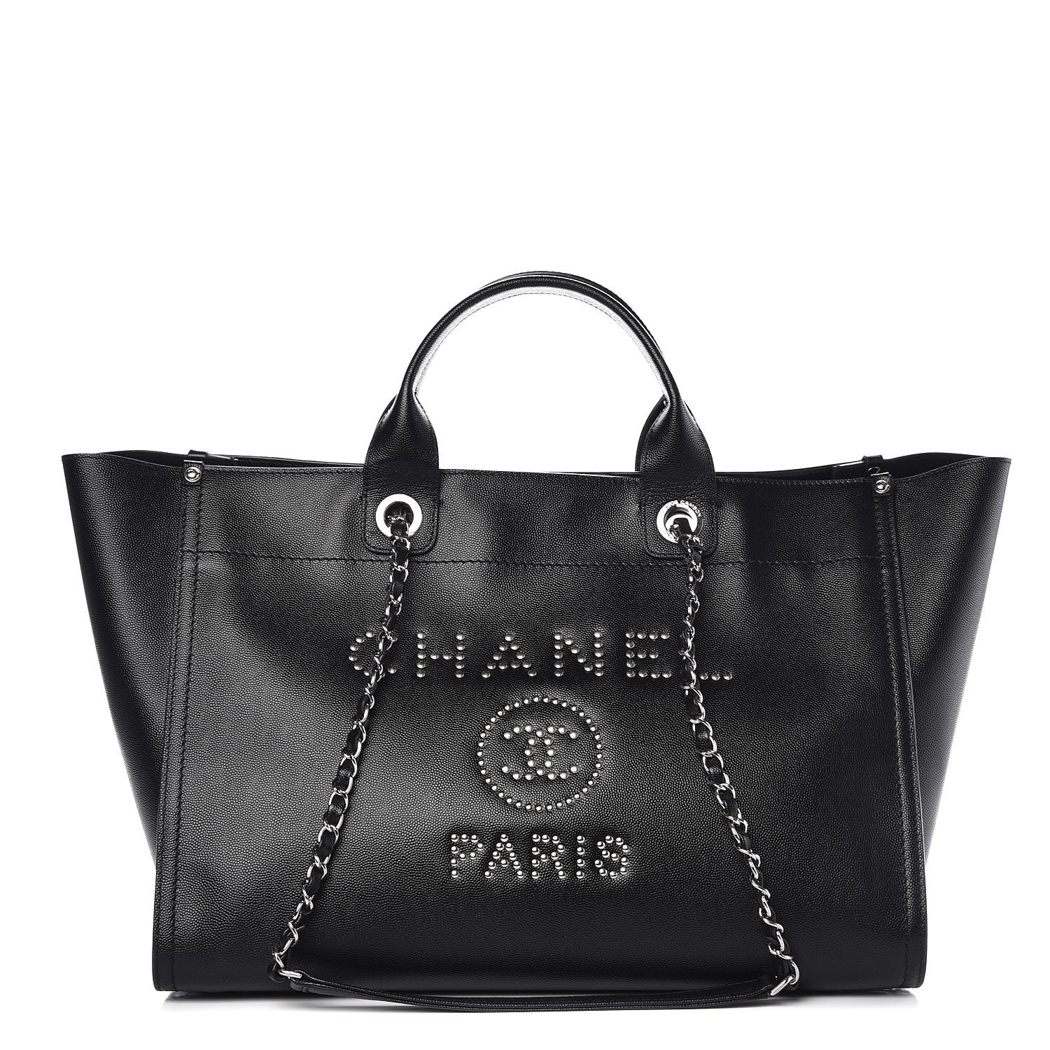 Chanel Caviar Medium Studded Deauville Tote Black 1 of 9