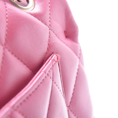 Chanel Lambskin Quilted Jumbo Double Flap Dark Pink 19 of 19