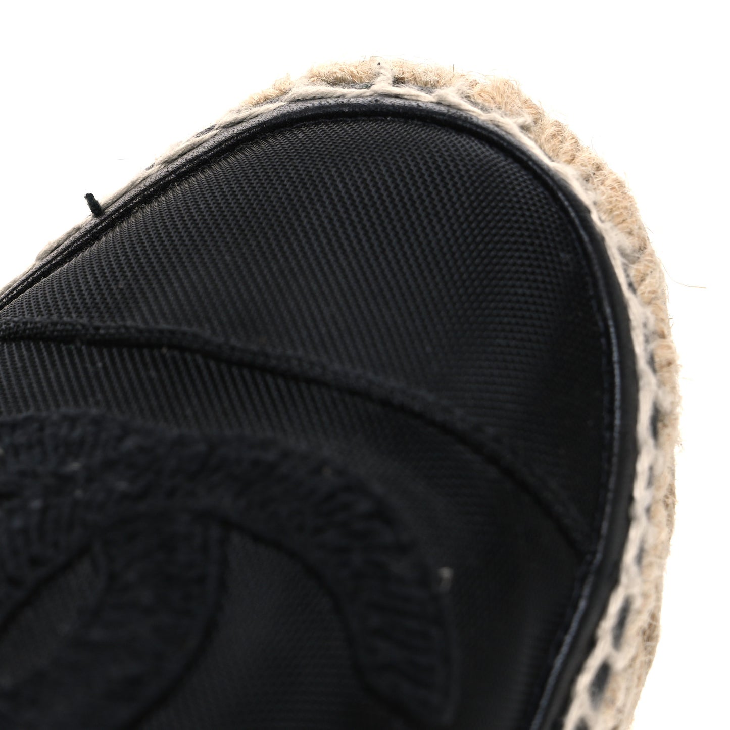 Mesh Grosgrain CC Espadrilles 38 Black
