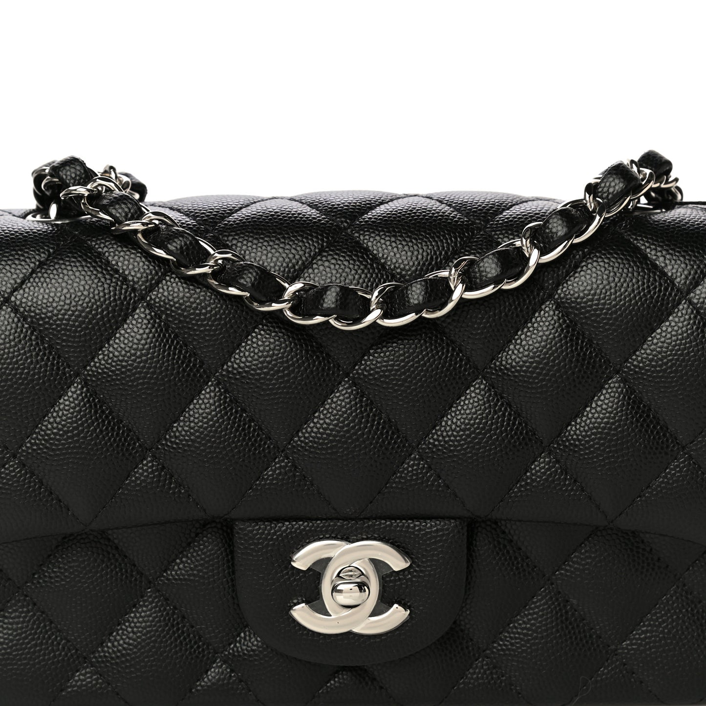Caviar Quilted Mini Rectangular Flap Black