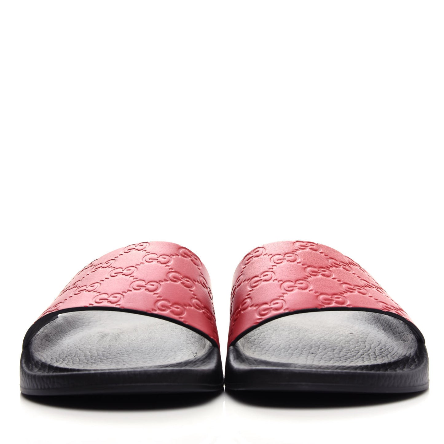 Guccissima Signature Womens Slide Sandals 41 Hibiscus Red