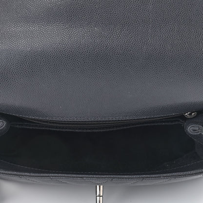 Chanel Caviar Chevron Quilted Mini Coco Handle Flap Dark Grey 4 of 9