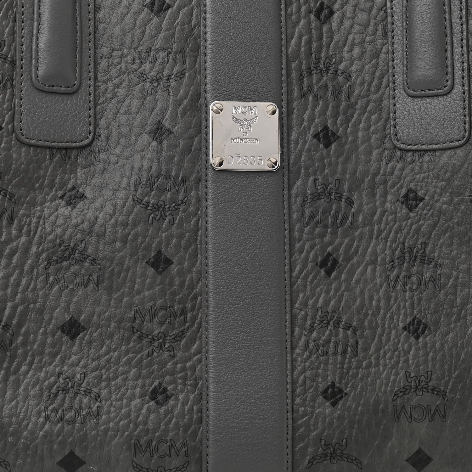 MCM Visetos Medium Liz Reversible Shopper Tote Phantom Grey 9 of 11