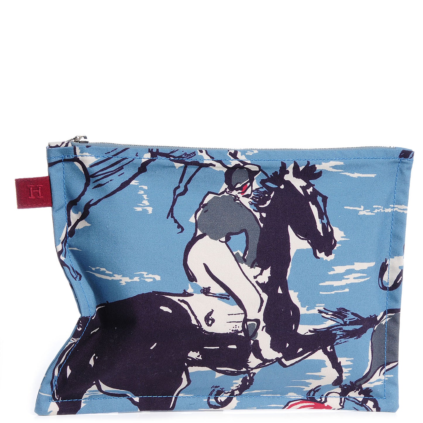 Cotton Finish Flat Equator Trousse GM Bleu