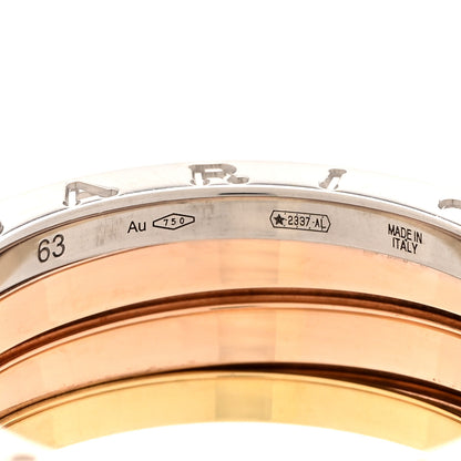 Bulgari 18K Rose White Yellow Gold B.Zero1 Three-Band Ring 63 10.25 4 of 7