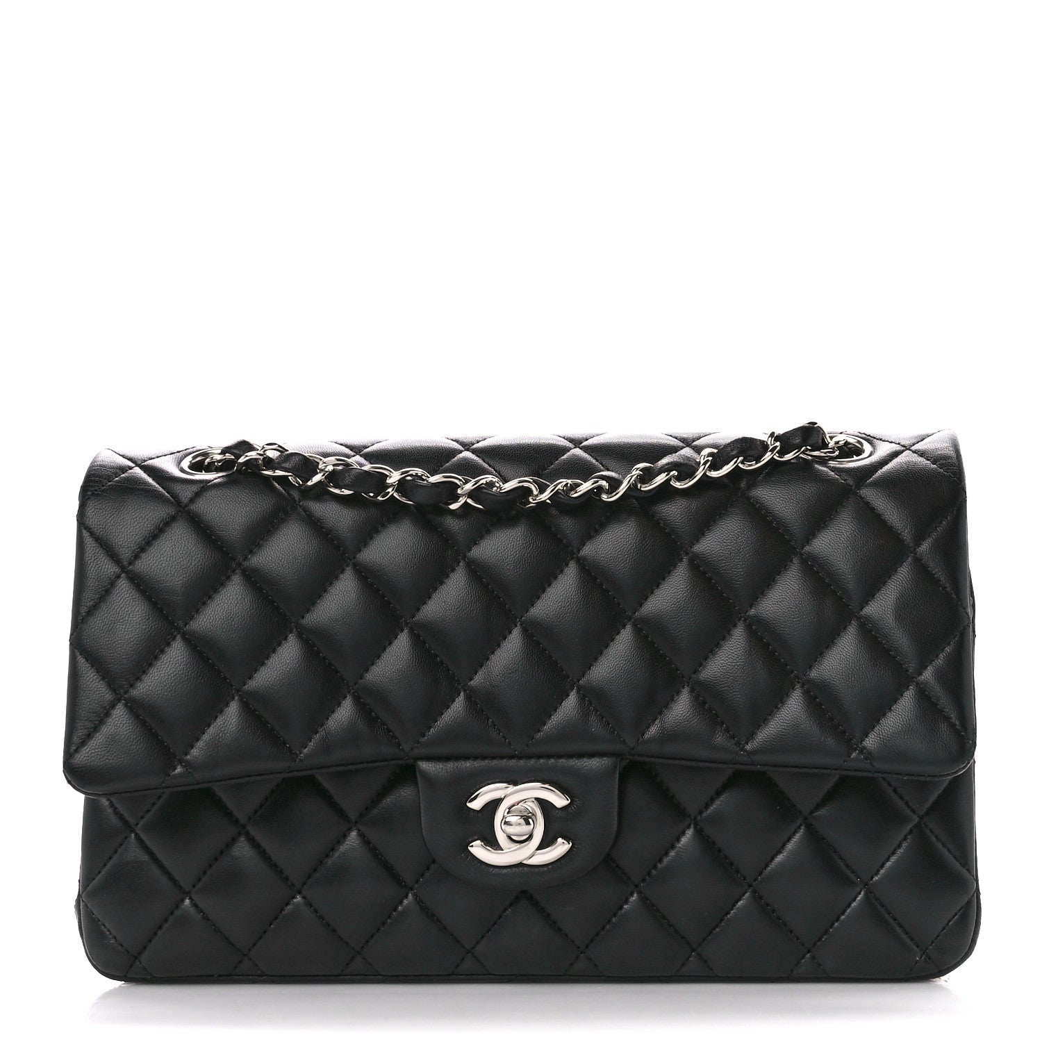 Chanel Lambskin Quilted Medium Double Flap Black 1 of 12