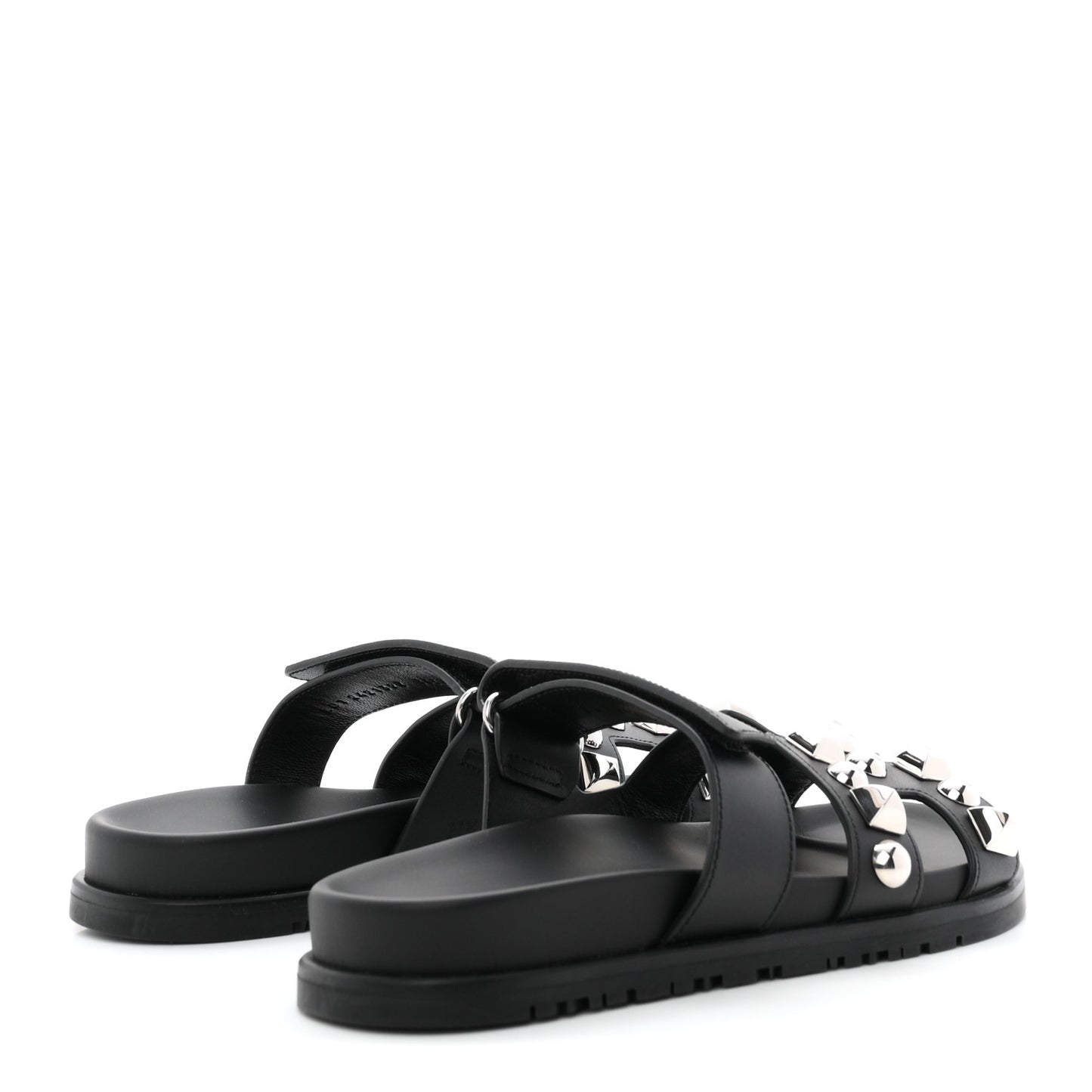 Calfskin Medor Studded Womens Chypre Sandals 36.5 Black