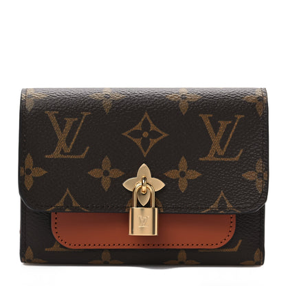 Louis Vuitton Monogram Flower Lock Compact Wallet Caramel 1 of 7
