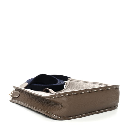 Hermes Taurillon Clemence Amazone Evelyne TPM Etoupe Bleu Indigo 4 of 11