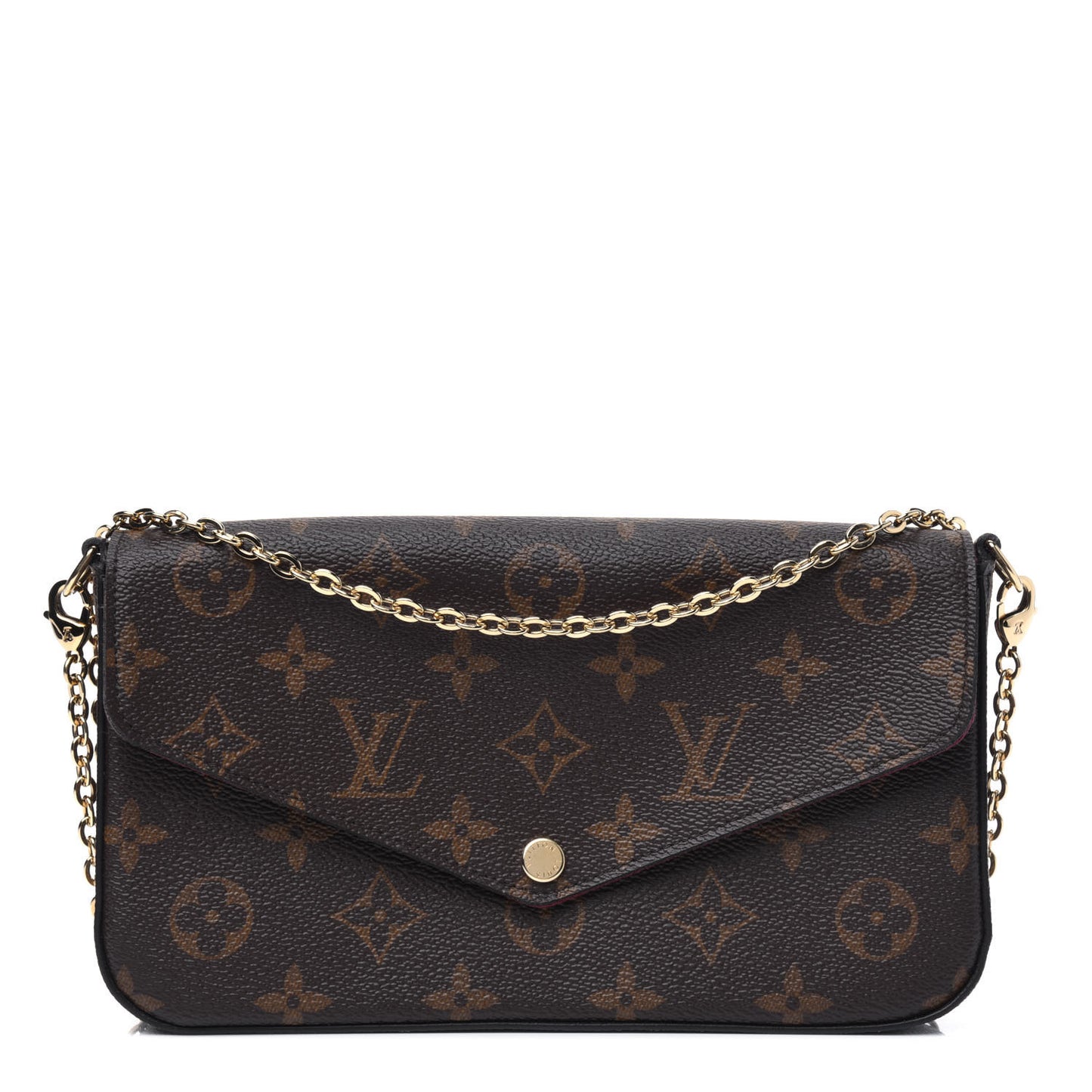 Monogram Pochette Felicie Chain Wallet Fuchsia