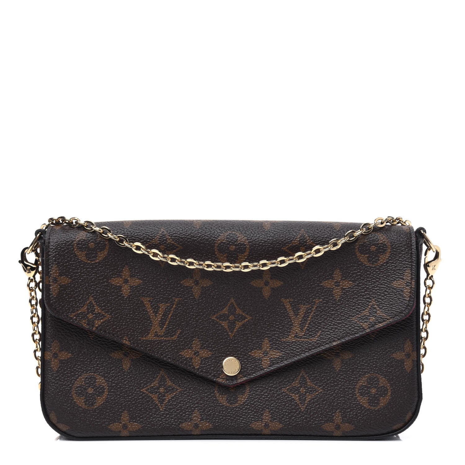Louis Vuitton Monogram Pochette Felicie Chain Wallet Fuchsia 2 of 4
