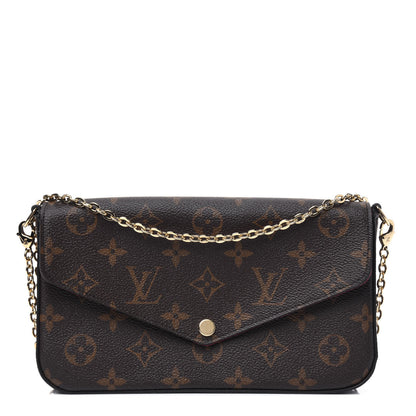 Louis Vuitton Monogram Pochette Felicie Chain Wallet Fuchsia 2 of 4