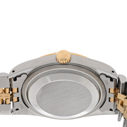 Rolex Stainless Steel 18K Yellow Gold Diamond 36mm Oyster Perpetual Datejust Watch Champagne 16233 4 of 4