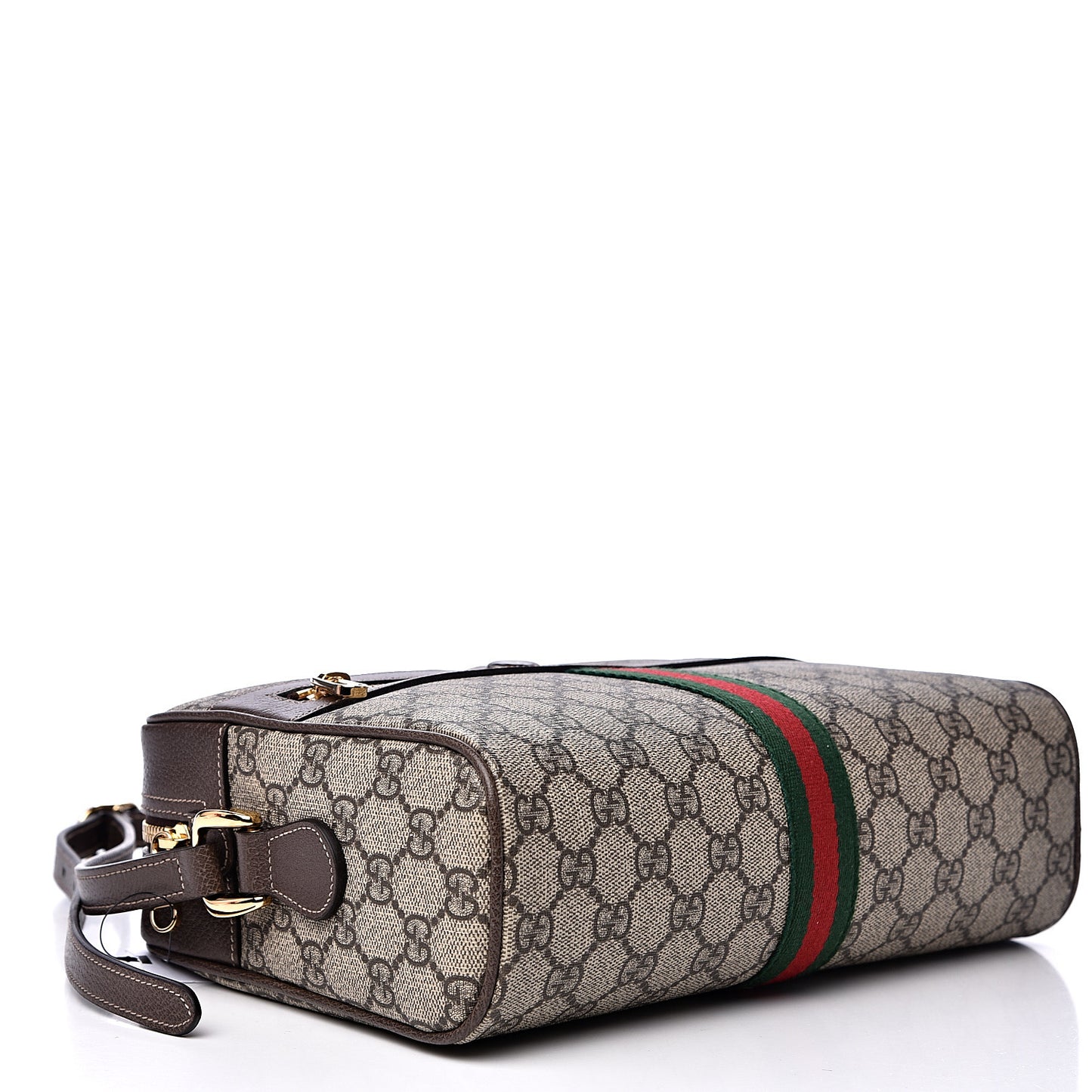 GG Supreme Monogram Web Small Ophidia Shoulder Bag Brown