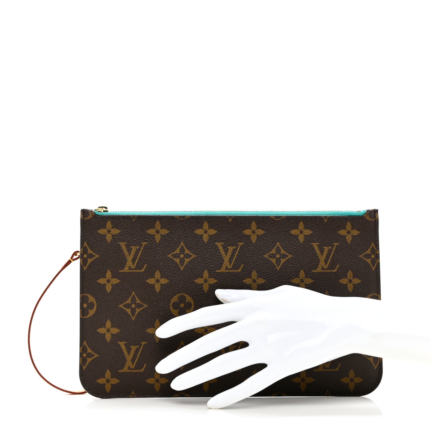 Louis Vuitton Monogram Neverfull MM GM Pochette Turquoise 2 of 7