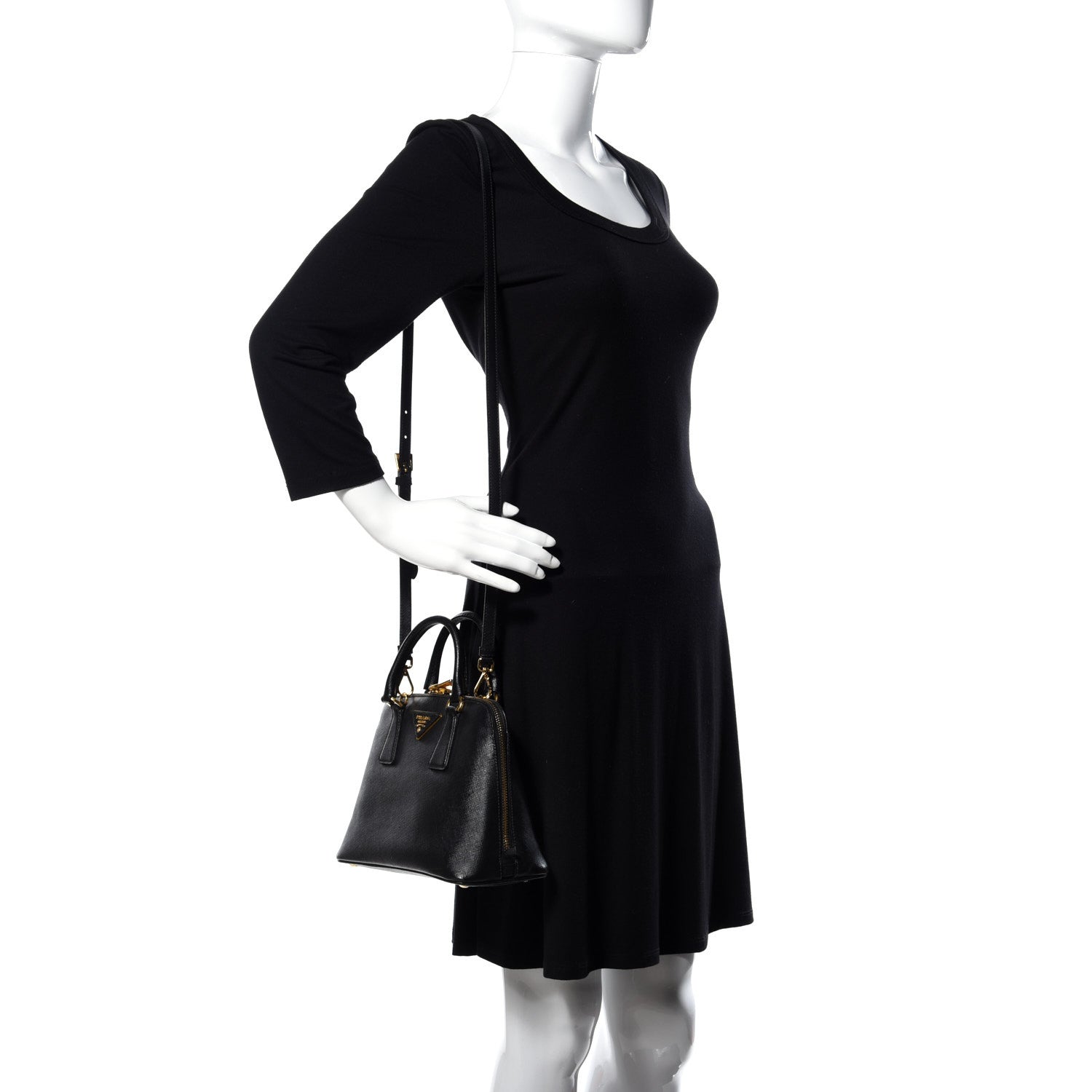 Prada Saffiano Lux Small Promenade Tote Black 2 of 8