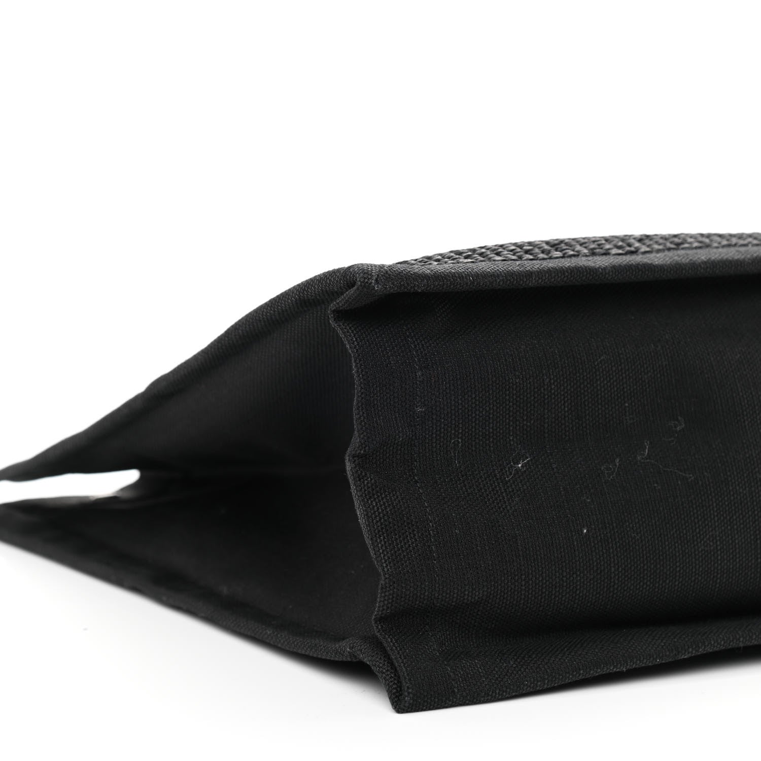 Saint Laurent Raffia Linen Calfskin Rive Gauche Tote Black 9 of 10