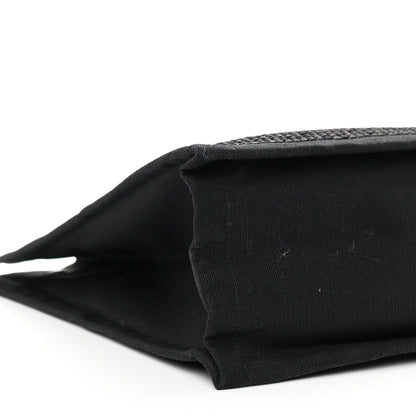 Saint Laurent Raffia Linen Calfskin Rive Gauche Tote Black 9 of 10