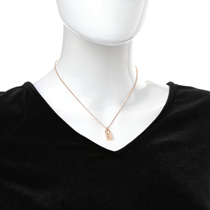 Hermes 18K Rose Gold Diamond Amulettes Cadenas Pendant Necklace 2 of 5
