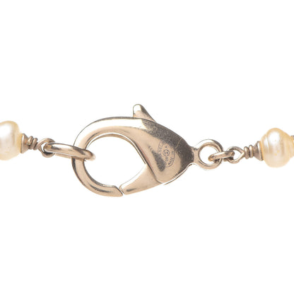 Chanel Pearl Crystal Baguette Beaded Wing Long Necklace Black Gold 4 of 9