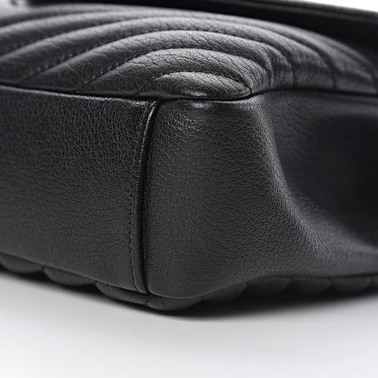 Saint Laurent Sheepskin Matelasse Chevron Monogram Medium College Bag Black 12 of 13