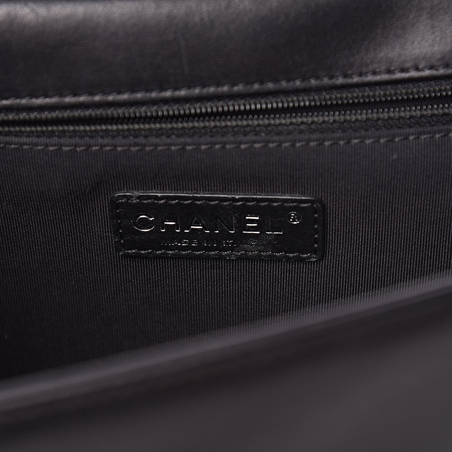 Lambskin Quilted Large Boy Flap Black