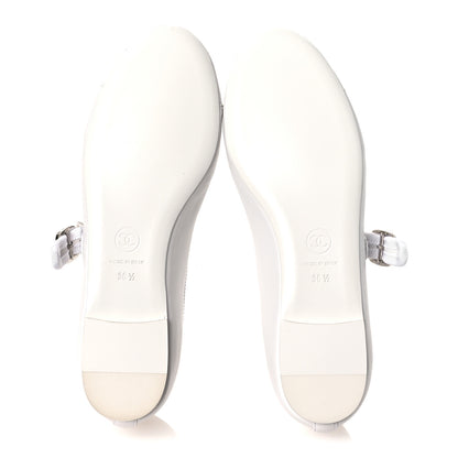 Chanel Lambskin Mary Jane Flats 36.5 White 7 of 11