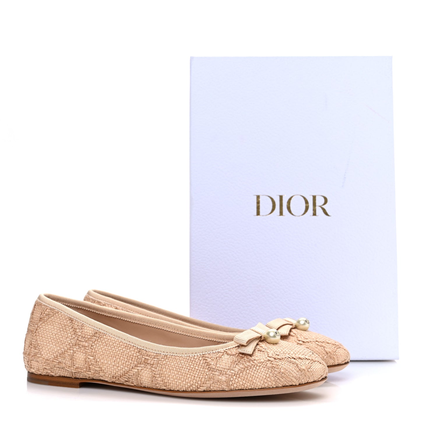 Raffia Cannage Ballet Flat 38.5 Straw