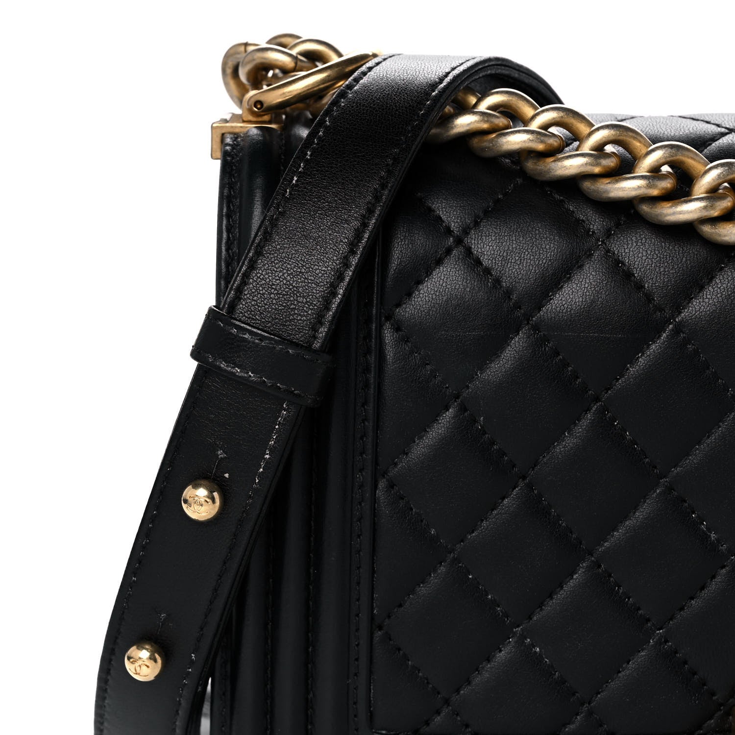 Chanel Lambskin Quilted Medium Boy Flap Black 9 of 17