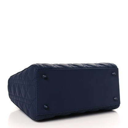 Christian Dior Ultra Matte Calfskin Cannage Medium Lady Dior Blue 4 of 9