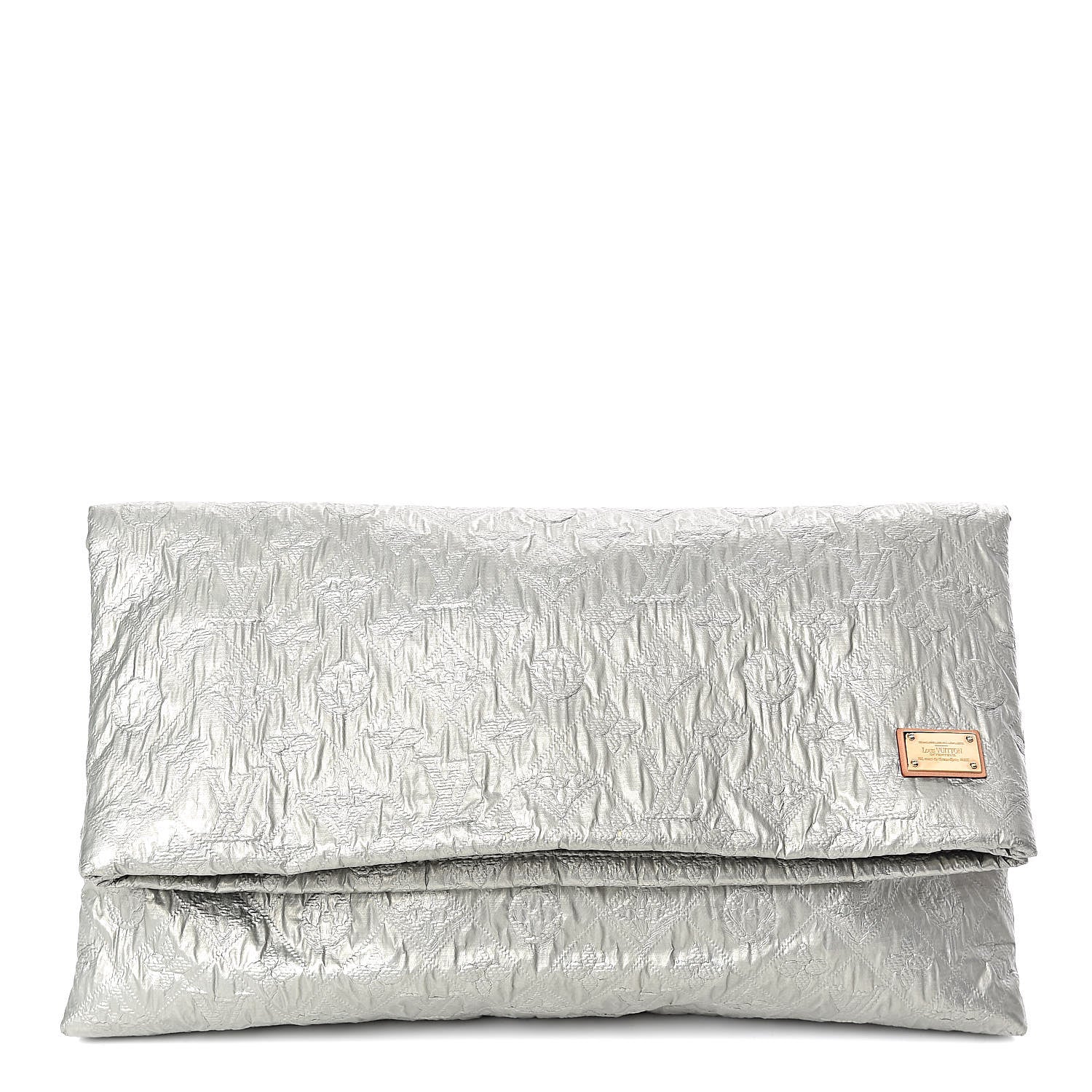 Louis Vuitton Jacquard Quilted Monogram Limelight Clutch GM Perle 1 of 9