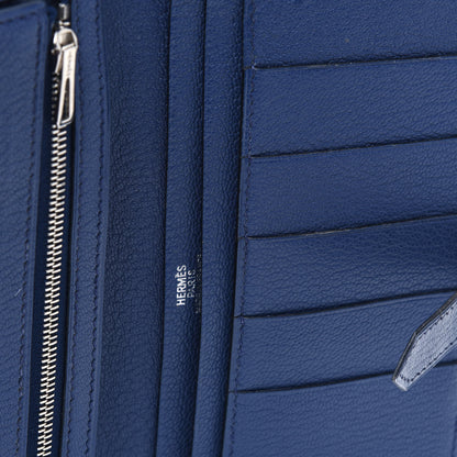 Hermes Chevre Mysore Bearn Gusset Wallet Bleu Saphir 7 of 17