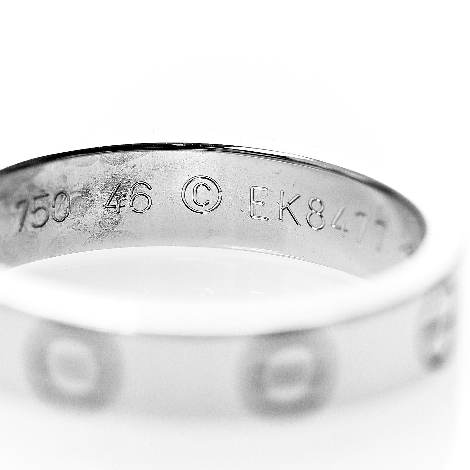 Cartier 18K White Gold 3.5mm LOVE Wedding Band Ring 46 3.75 4 of 5