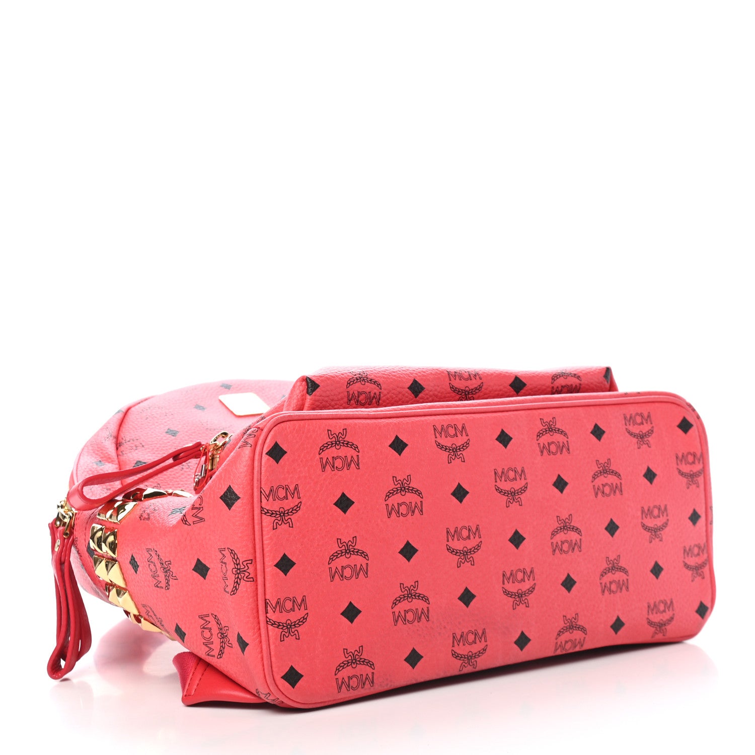 MCM Visetos Medium Side Studs Stark Backpack Corail 4 of 9