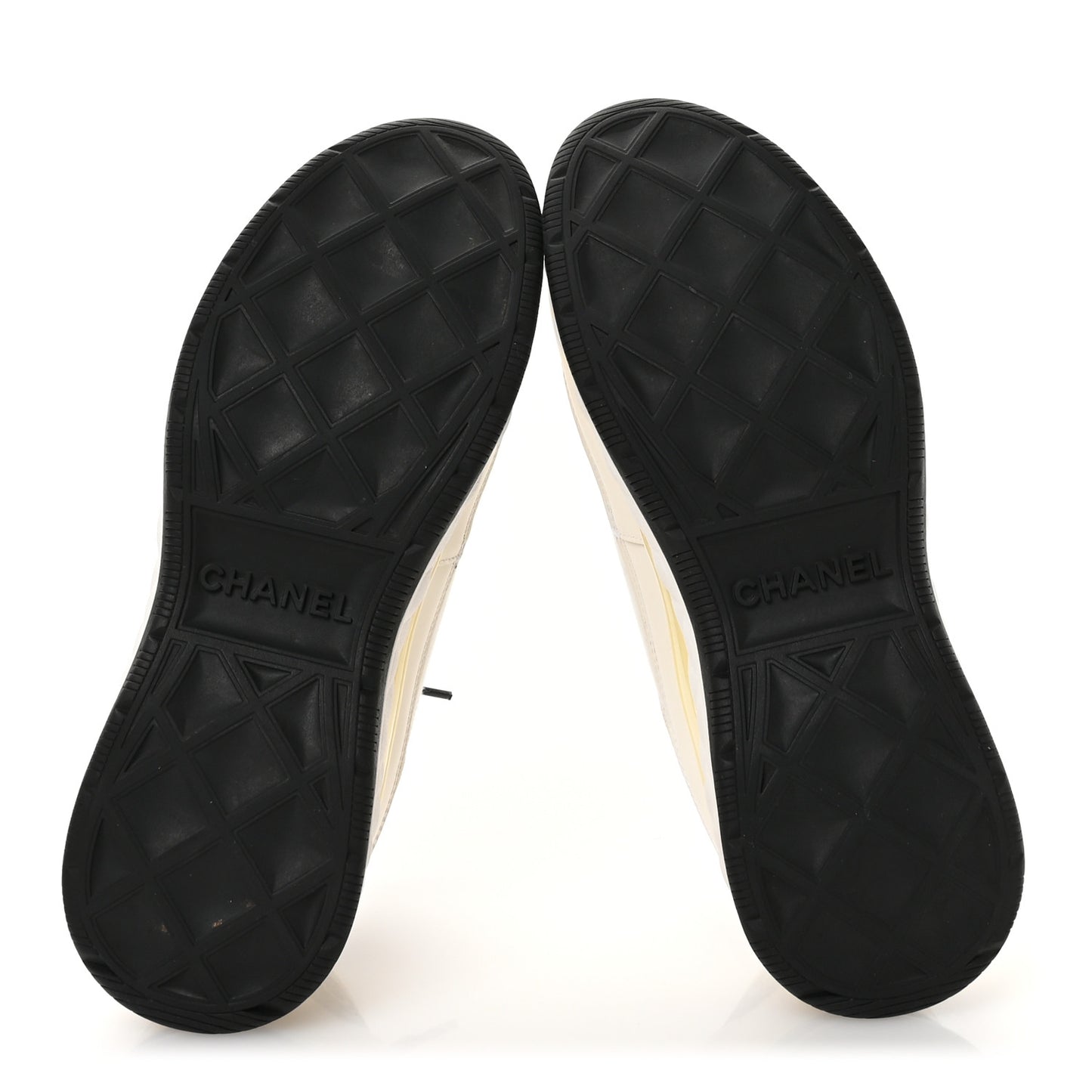 Velvet Calfskin Mixed Fibers CC Sneakers 39 Ivory Black